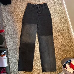 Hollister Black and Gray Straight Leg Jeans
